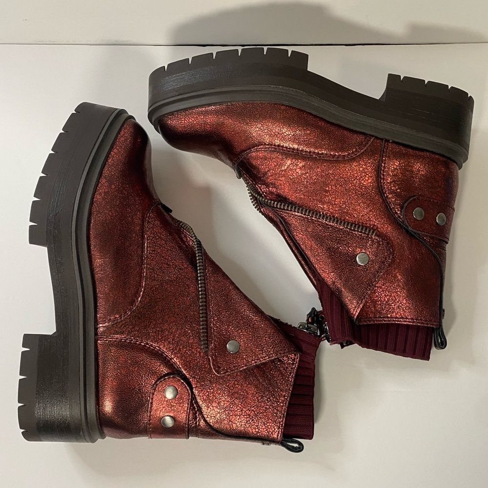 New Sam Edelman Linds Bordeaux Zip Boots - Picture 5 of 5